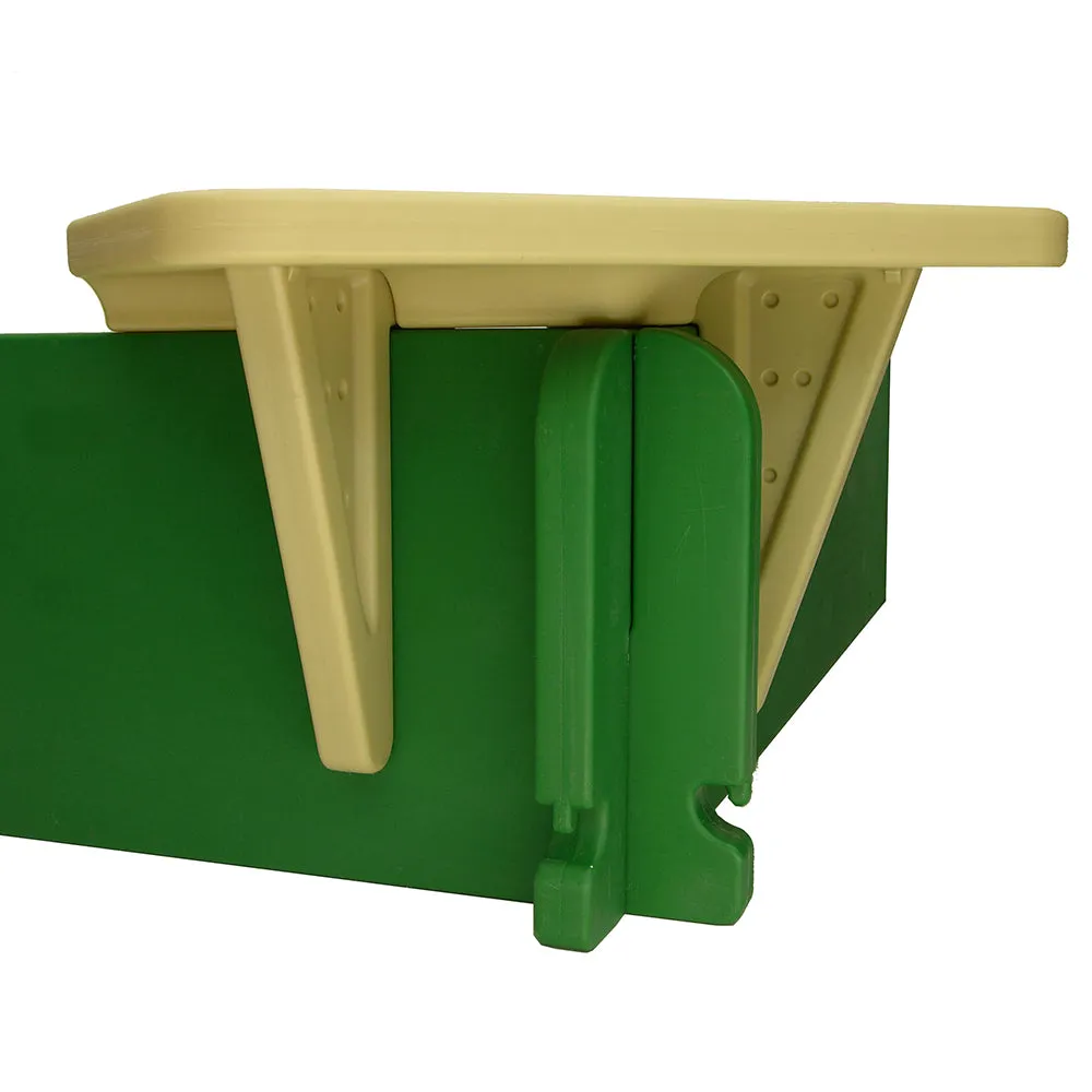 10' x 10' Sandbox Kit | Recyclable Plastic with Interlocking Panels, Bench & Cover