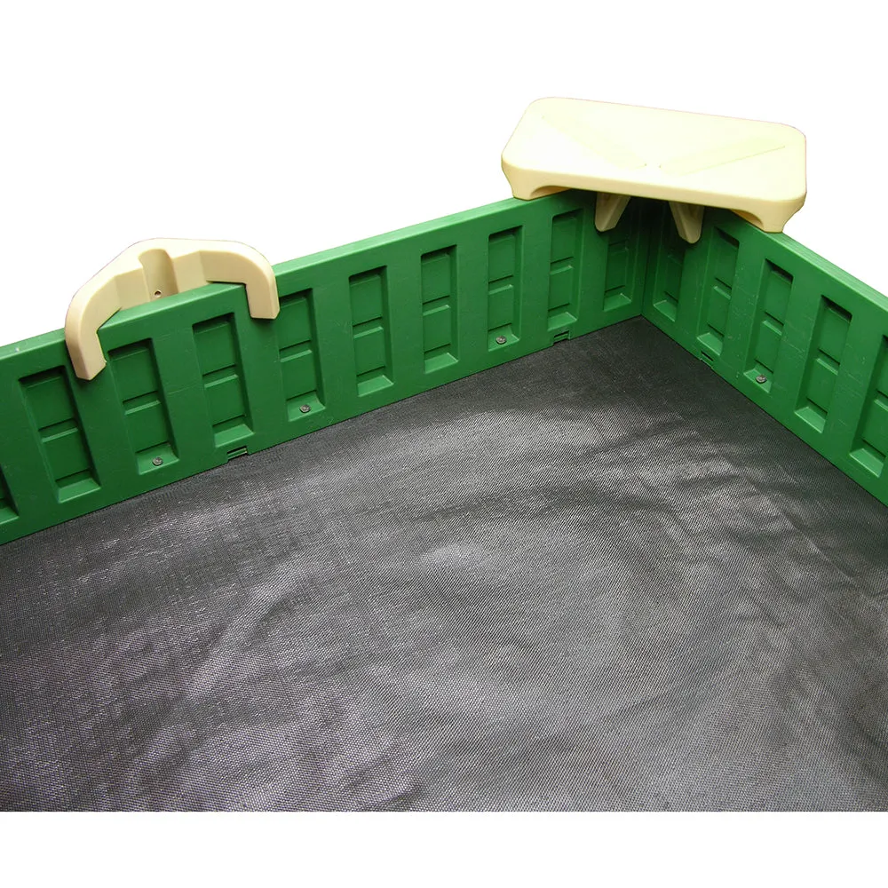 10' x 10' Sandbox Kit | Recyclable Plastic with Interlocking Panels, Bench & Cover