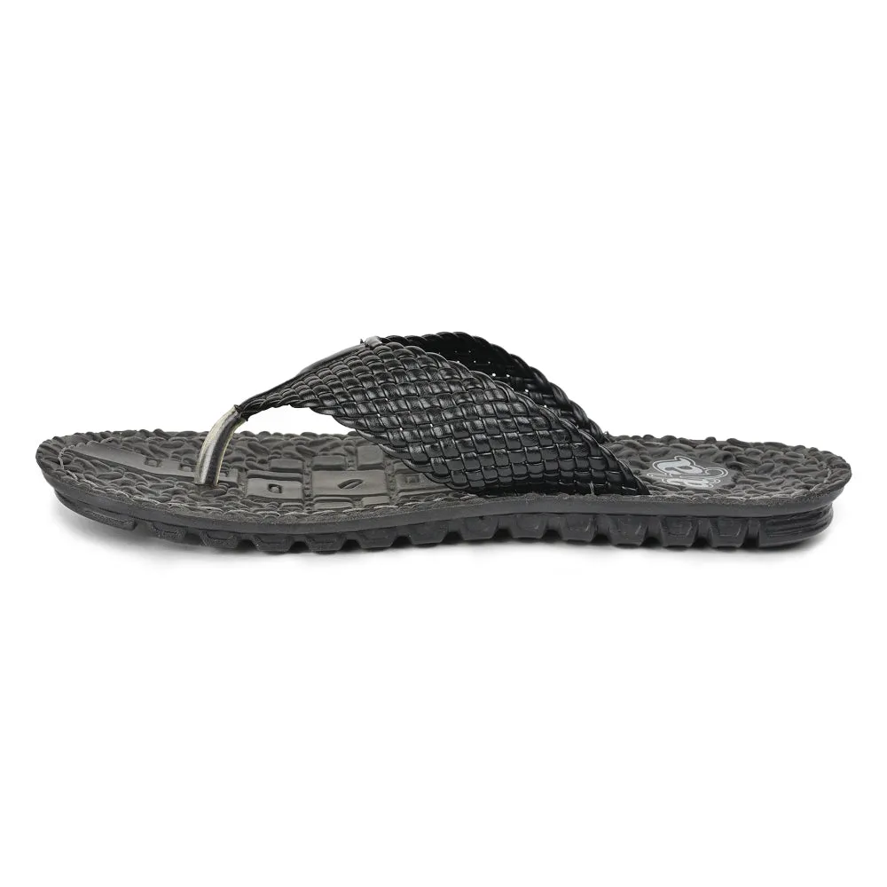 A-HA By Liberty Casual Black Slipper For Men 2137-39