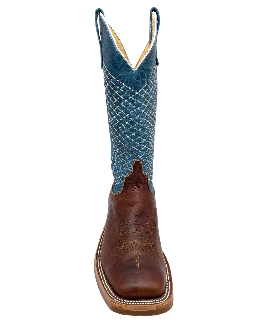 'Anderson Bean' Men's 13" Western Square Toe - Bison / Blue Lava