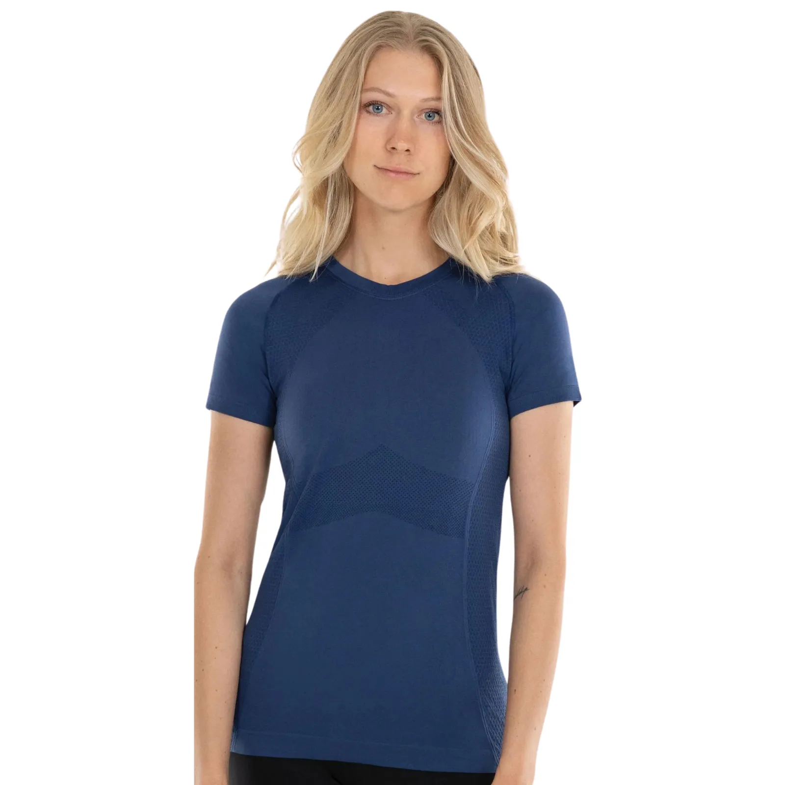 Anique Short Sleeve Crew Shirt in Blueberry - Women's XL (12)