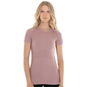 Anique Short Sleeve Crew Shirt in Spiced Chai - Women's Small (4-6)