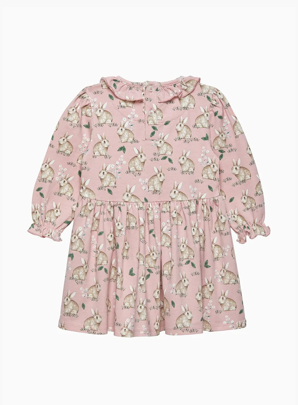 Baby Jersey Dress in Pink Bunny