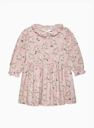 Baby Jersey Dress in Pink Bunny