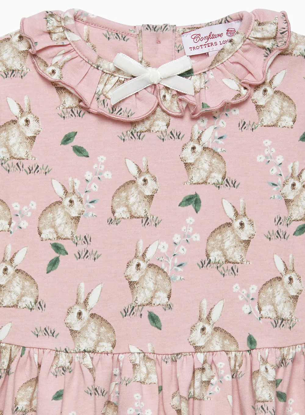 Baby Jersey Dress in Pink Bunny