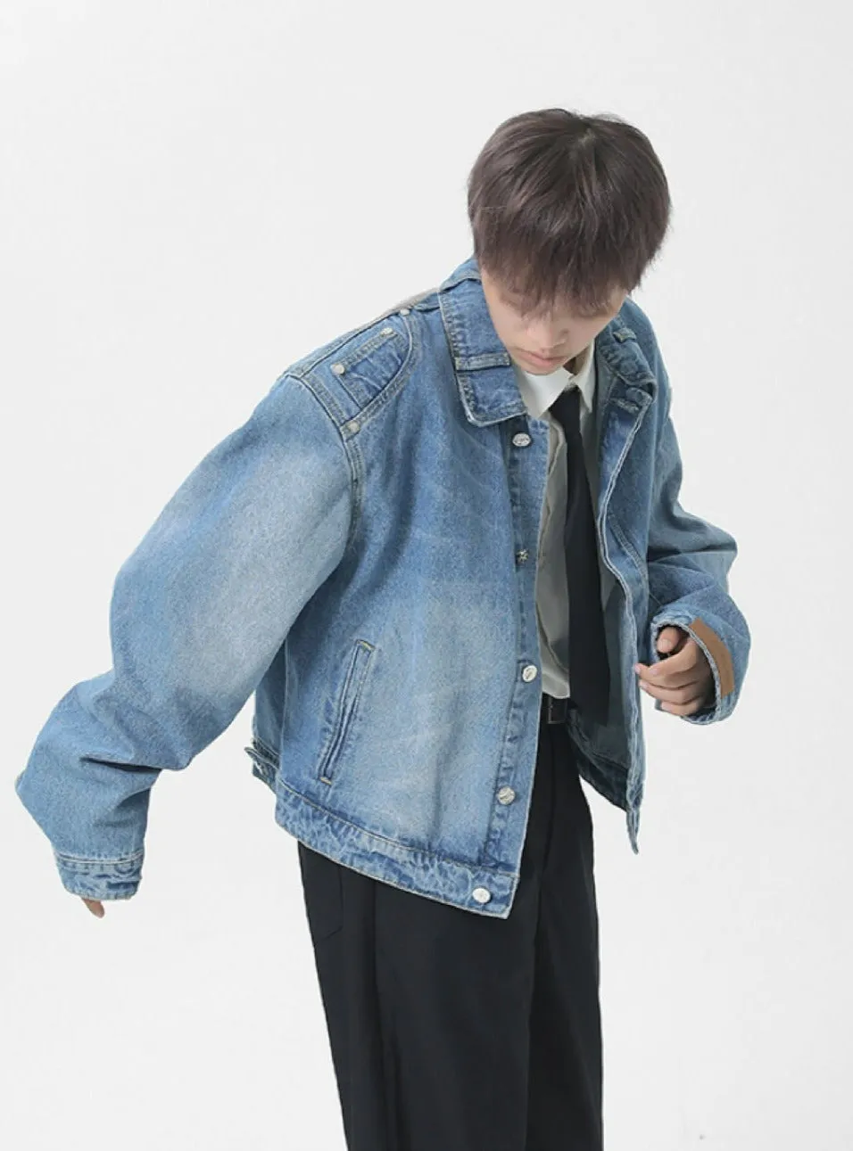 Back Pockets Slim Denim Jacket