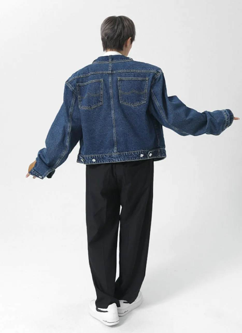 Back Pockets Slim Denim Jacket