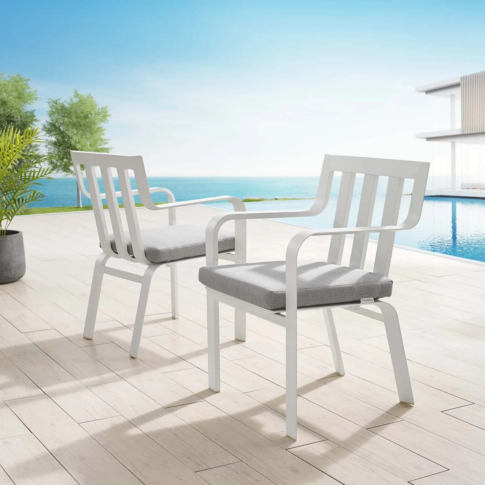 Baxley Outdoor Patio Aluminum Armchair Set of 2 by Modway