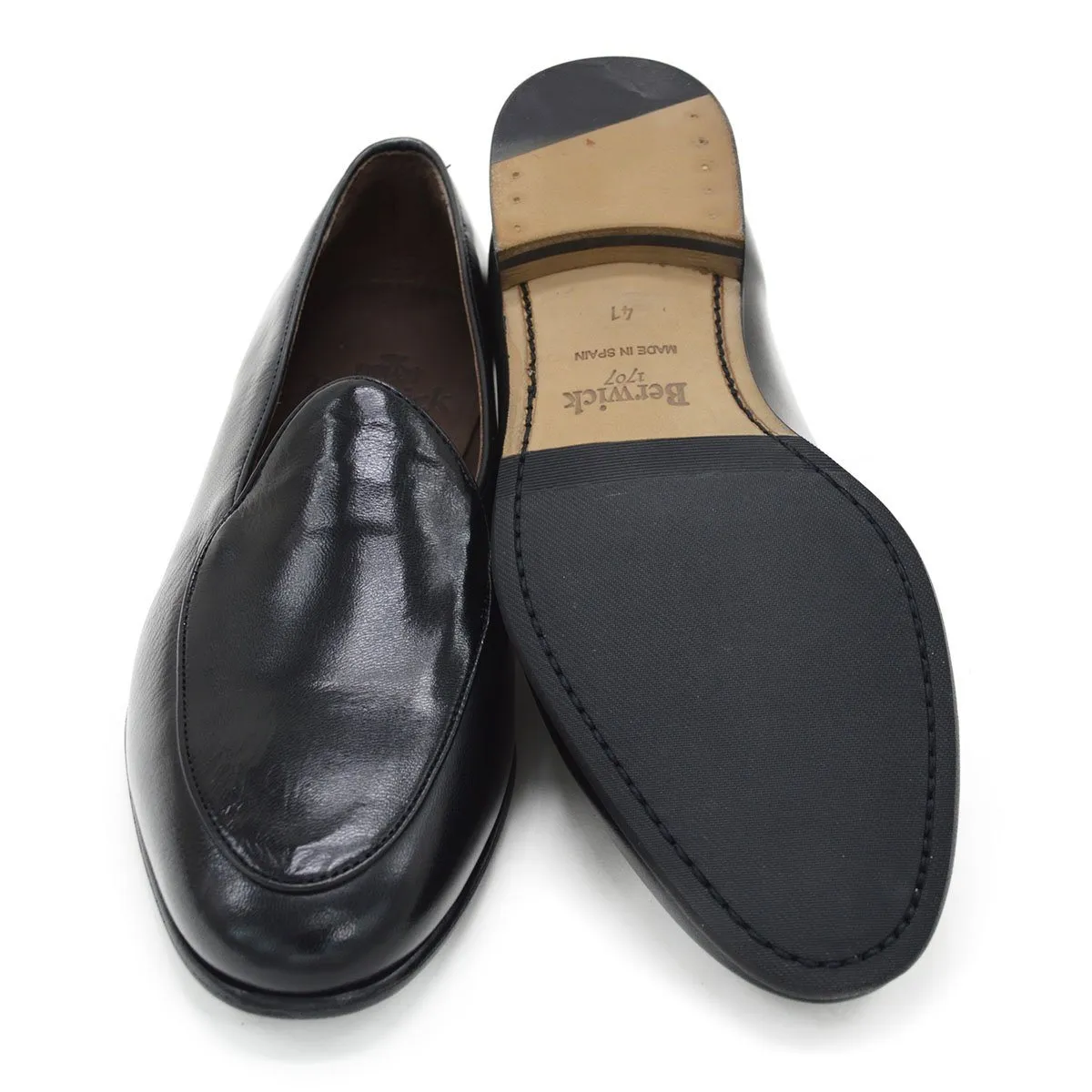 Berwick 1707 Classic Belgian Loafer (4950) -Black Deerskin