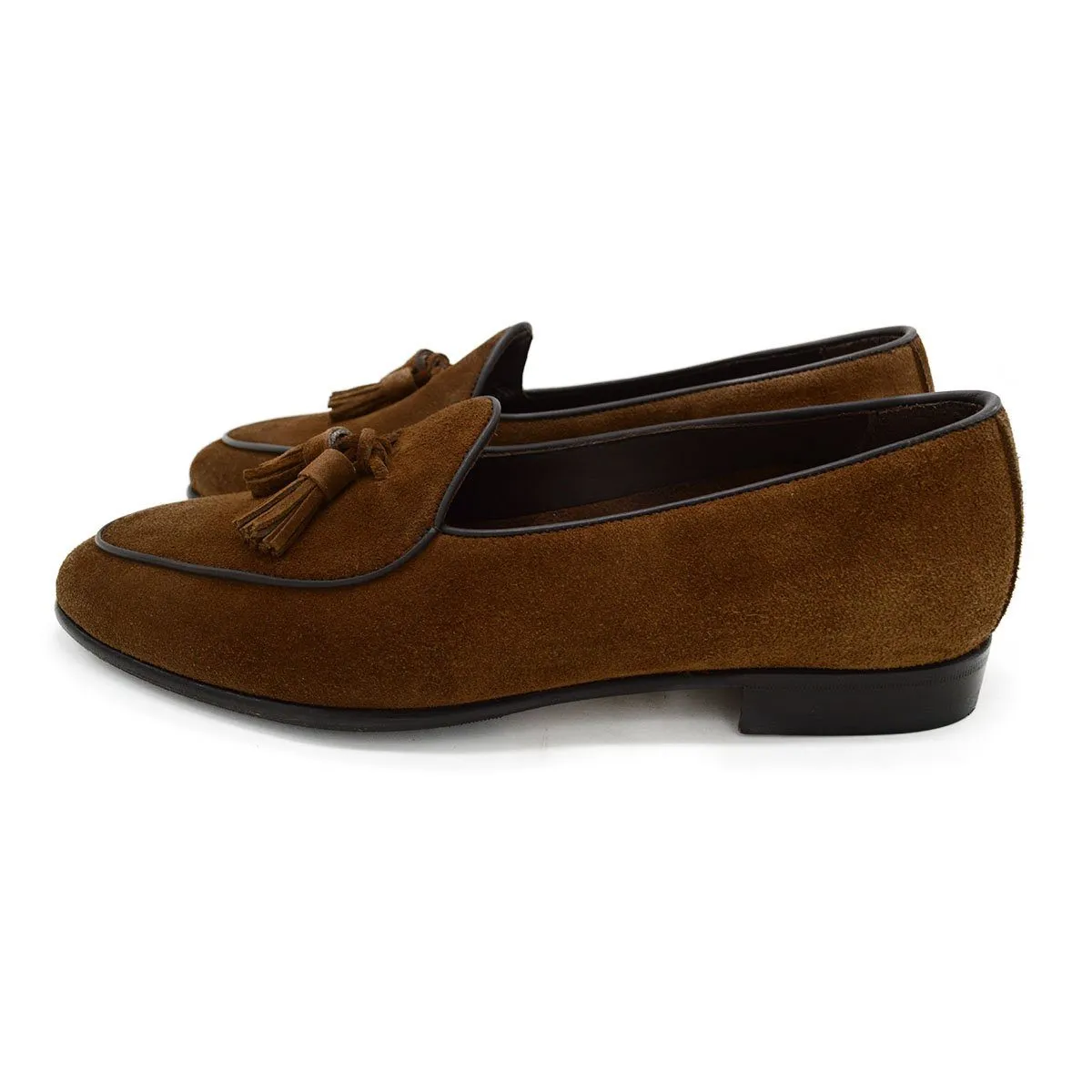 Berwick 1707 Tassel Belgian Loafer (5084) -Kudu Reverse Suede In Snuff Brown