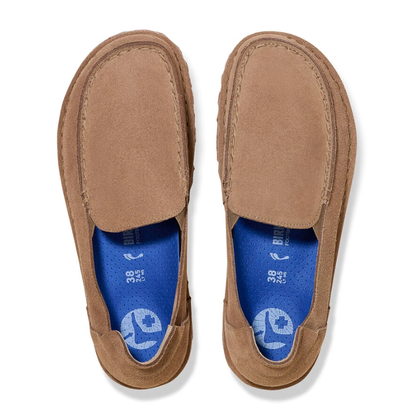 Birkenstock Utti Deep Blue Narrow Slip On Loafer (Women) - Taupe Suede