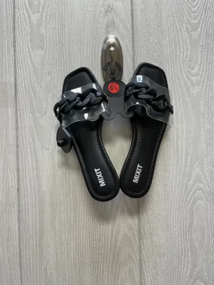 Black Sandals Flats Mix It, Size 6.5