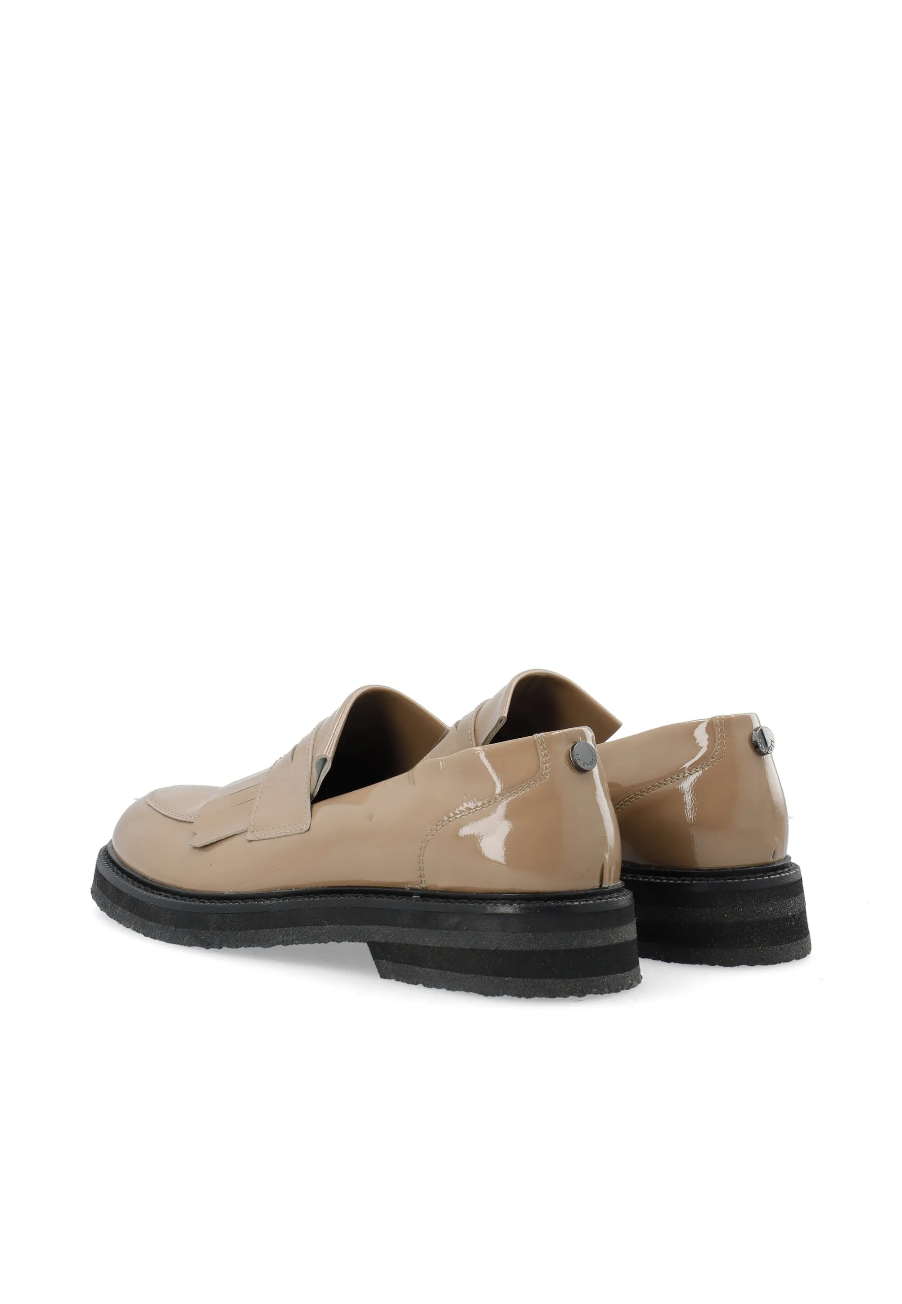 Casbetty Taupe Patent Leather Loafers