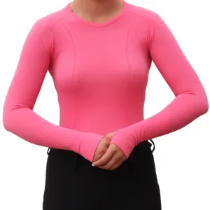 Chic Athletic Long Sleeve Shirt - Flamingo Pink