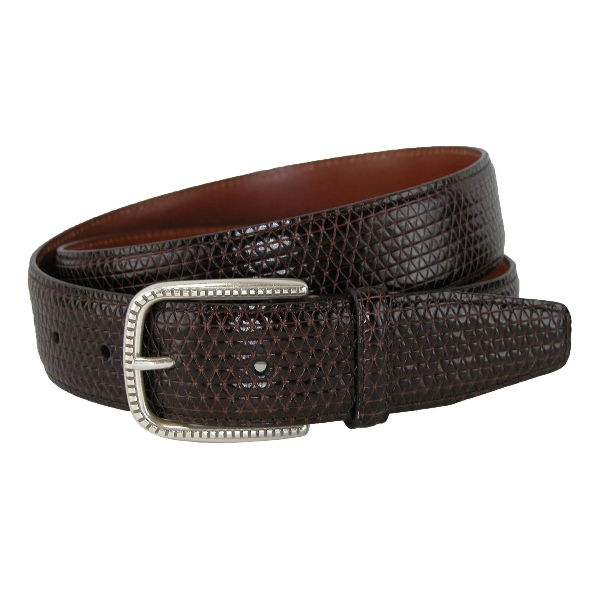 CrookhornDavis Men's Basic Lux Trial Tri-Town Calfskin Dress Belt