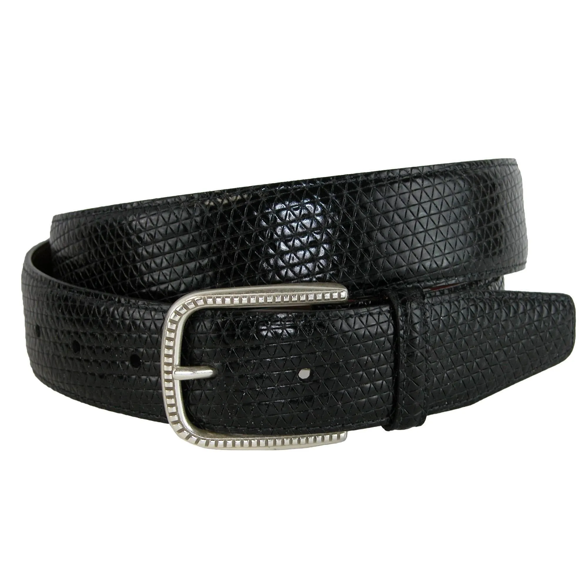 CrookhornDavis Men's Basic Lux Trial Tri-Town Calfskin Dress Belt