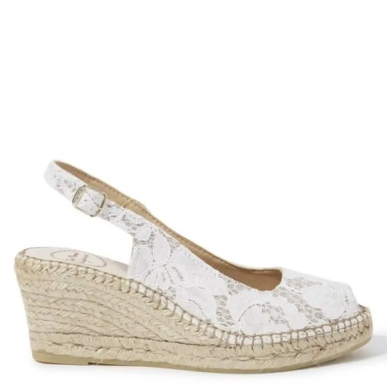 Emboidered Cotton Blend Wedge Espadrille for Women - Carol-JA