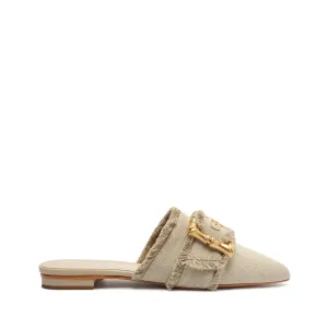 Enola Linen Flat Mule