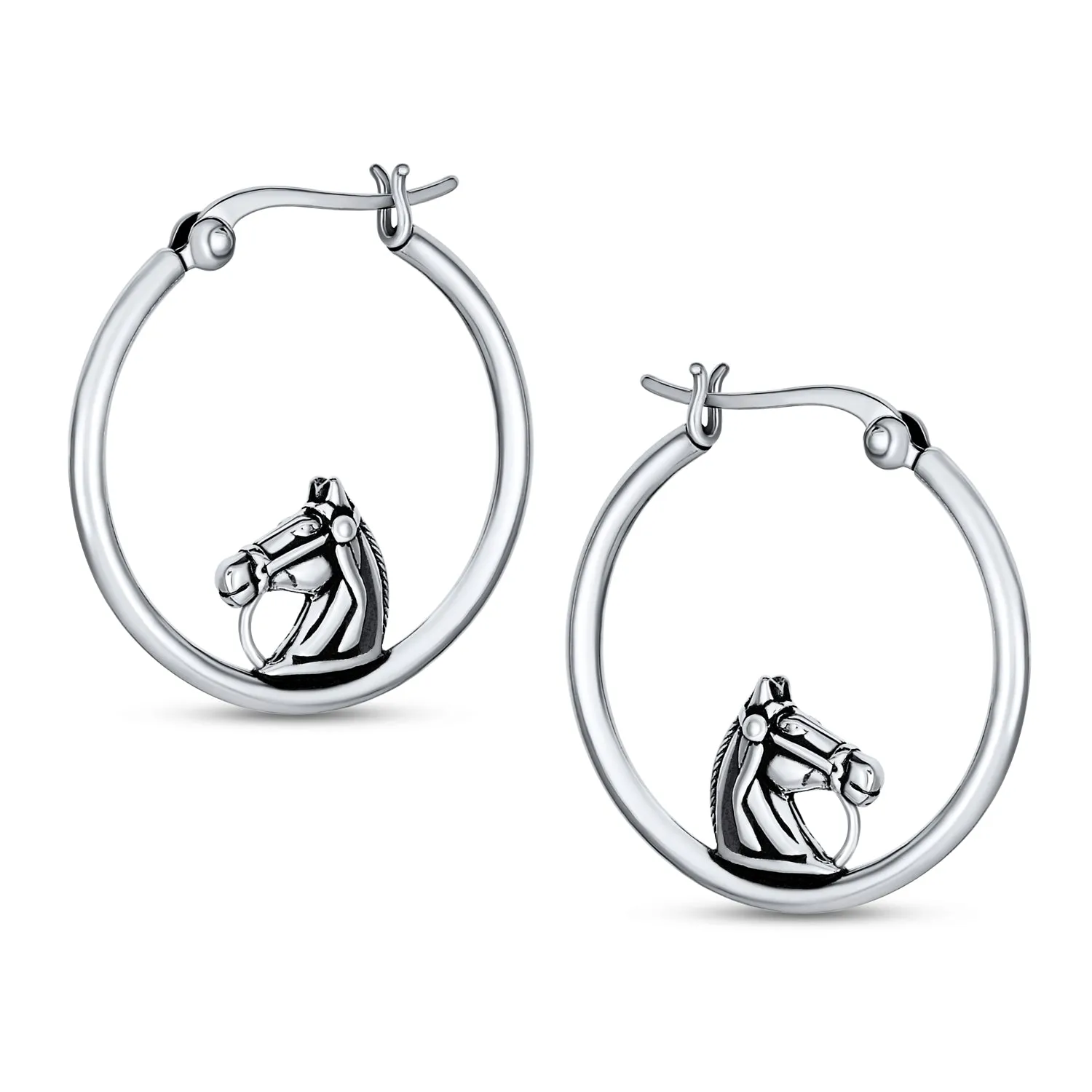 Equestrian Snaffle Horse Dangle Hoop Earrings Cuff Bracelet Brooch