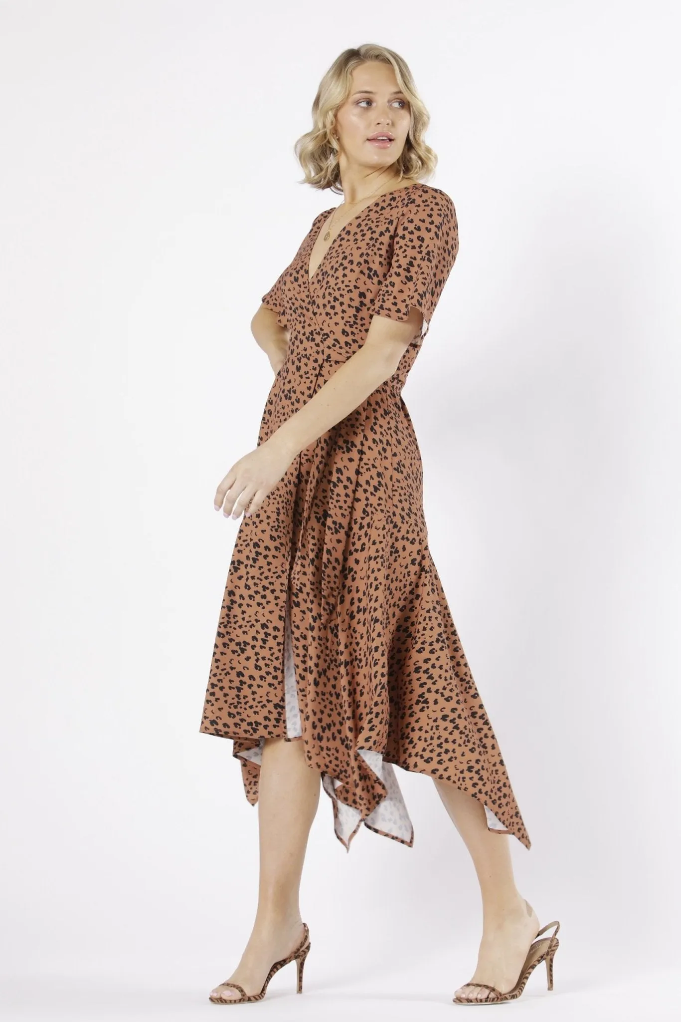 Fate   Becker Under Your Spell Midi Dress in Leopard