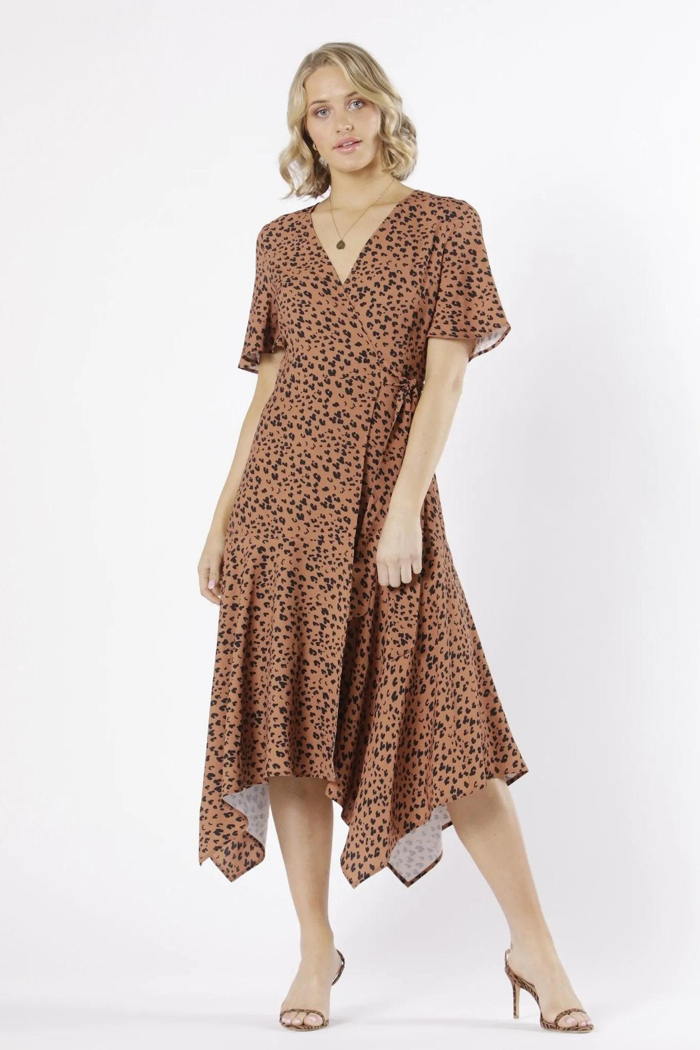 Fate   Becker Under Your Spell Midi Dress in Leopard