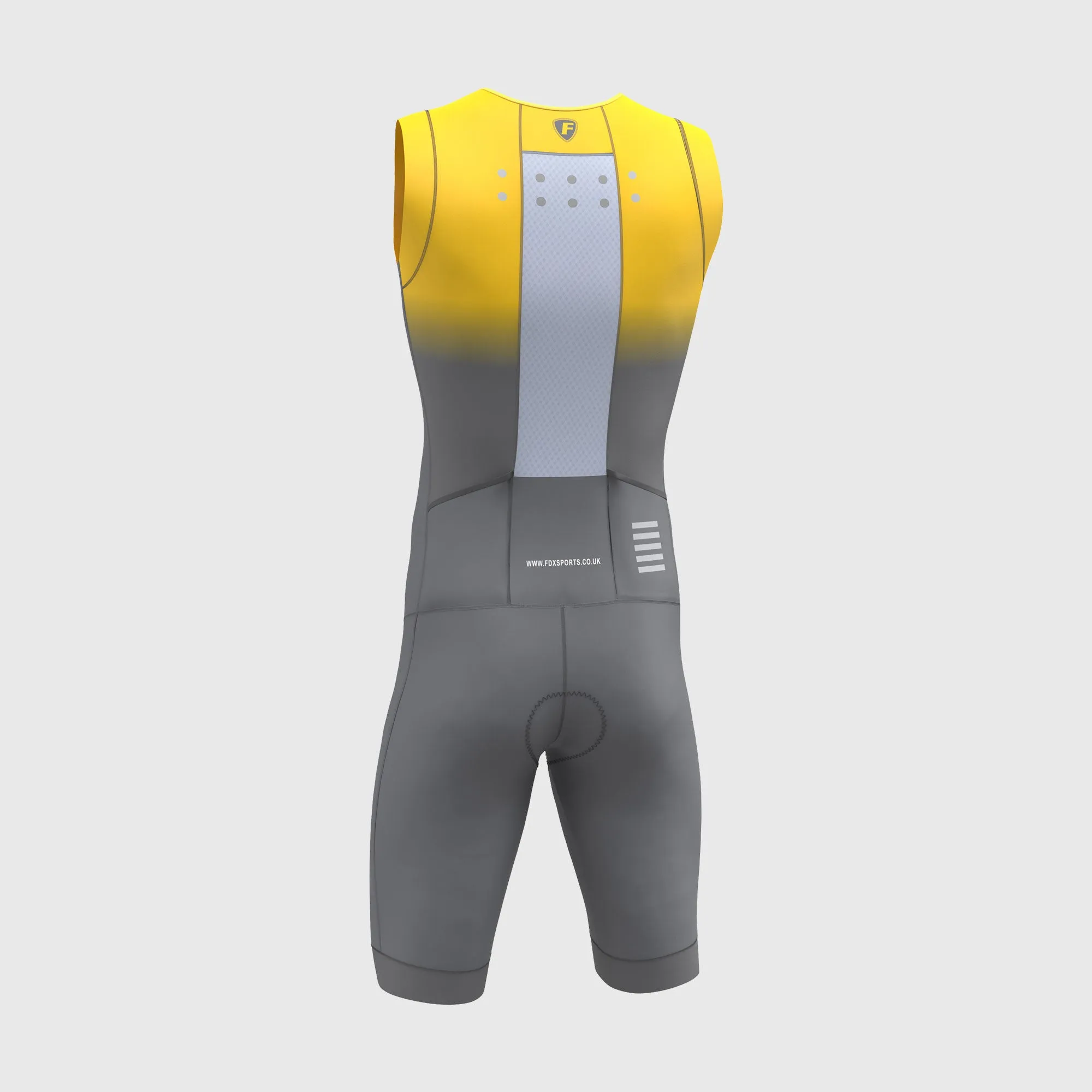 Fdx Duo Yellow / Grey Men's & Boy's Padded Triathlon Suit