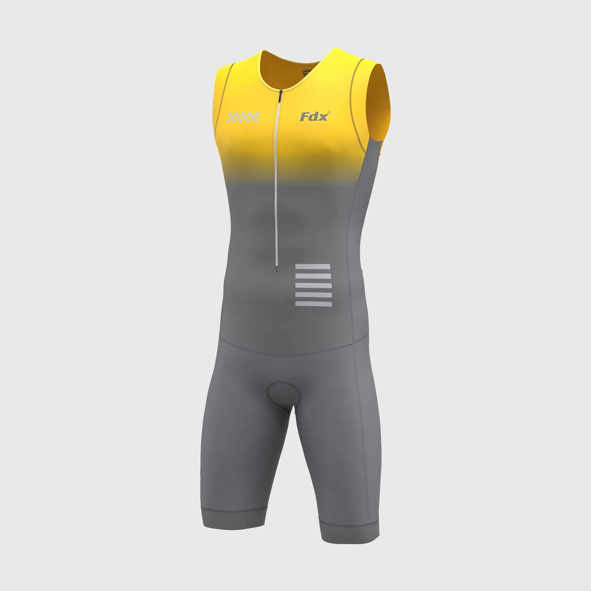 Fdx Duo Yellow / Grey Men's & Boy's Padded Triathlon Suit