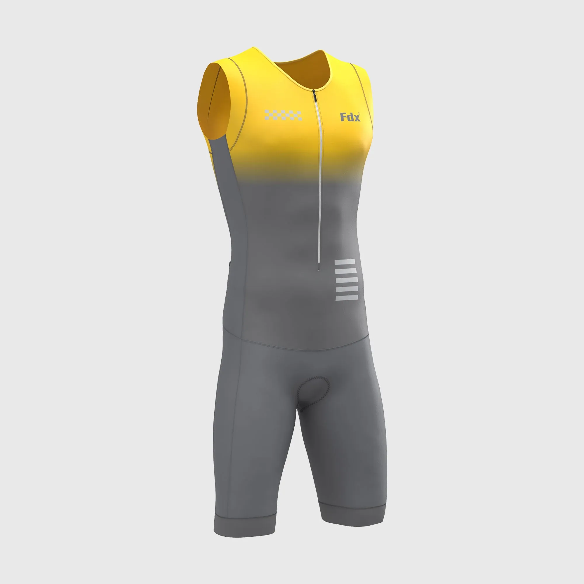 Fdx Duo Yellow / Grey Men's & Boy's Padded Triathlon Suit