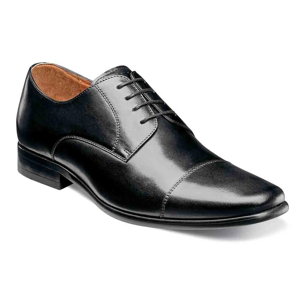 Florsheim Postino Black Smooth Leather Cap Toe Mens Oxford