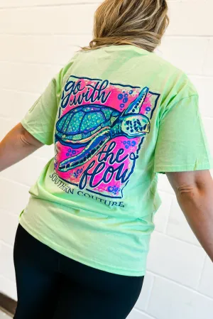 Go With The Flow Graphic Tee, Mint Green