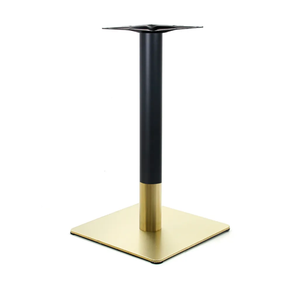 Gold Black Stainless Steel Two-Tone Square Table Base