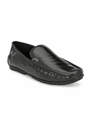 Hitz Men's Black Synthetic Slip-On Loafer Shoes