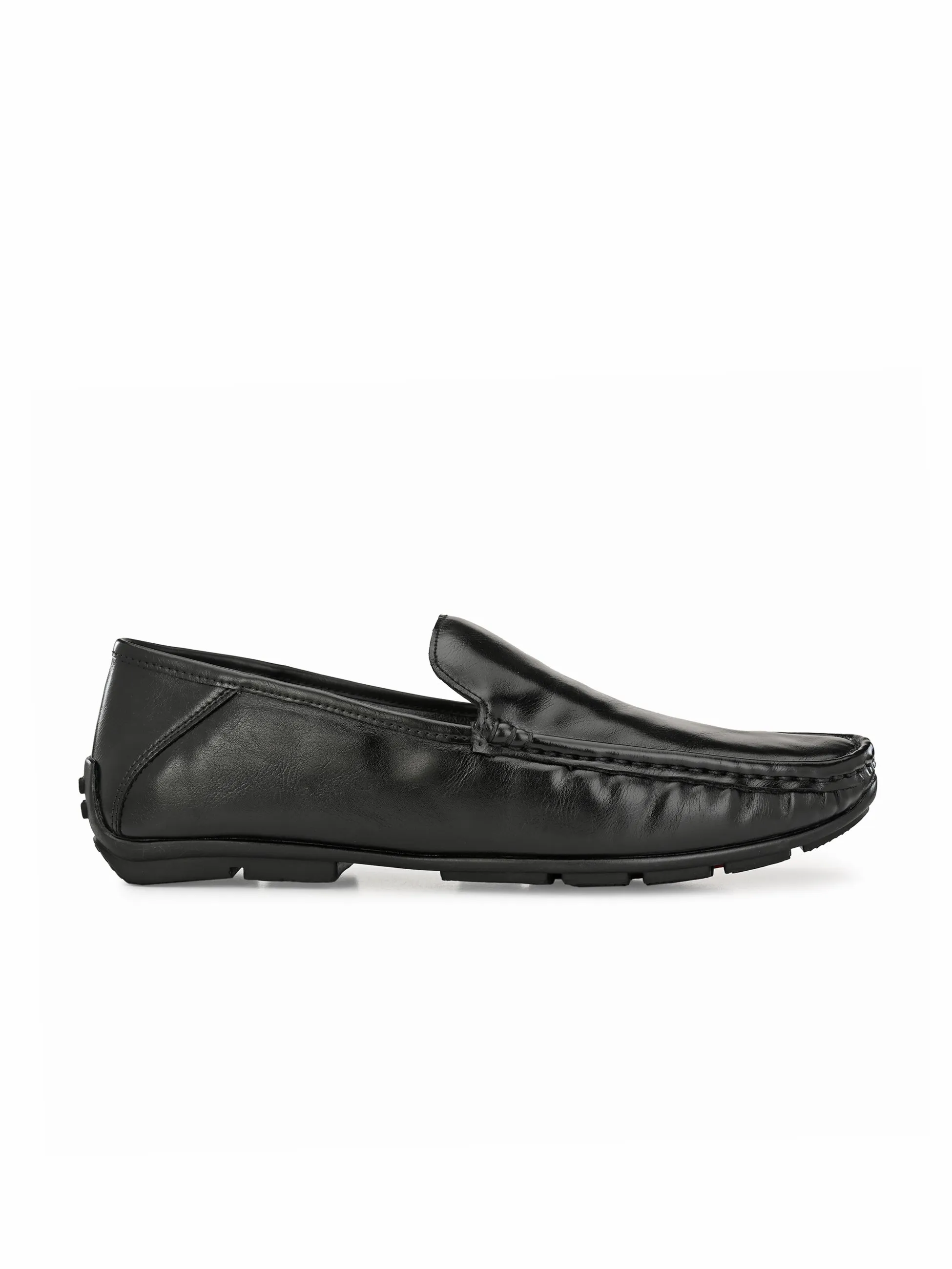 Hitz Men's Black Synthetic Slip-On Loafer Shoes