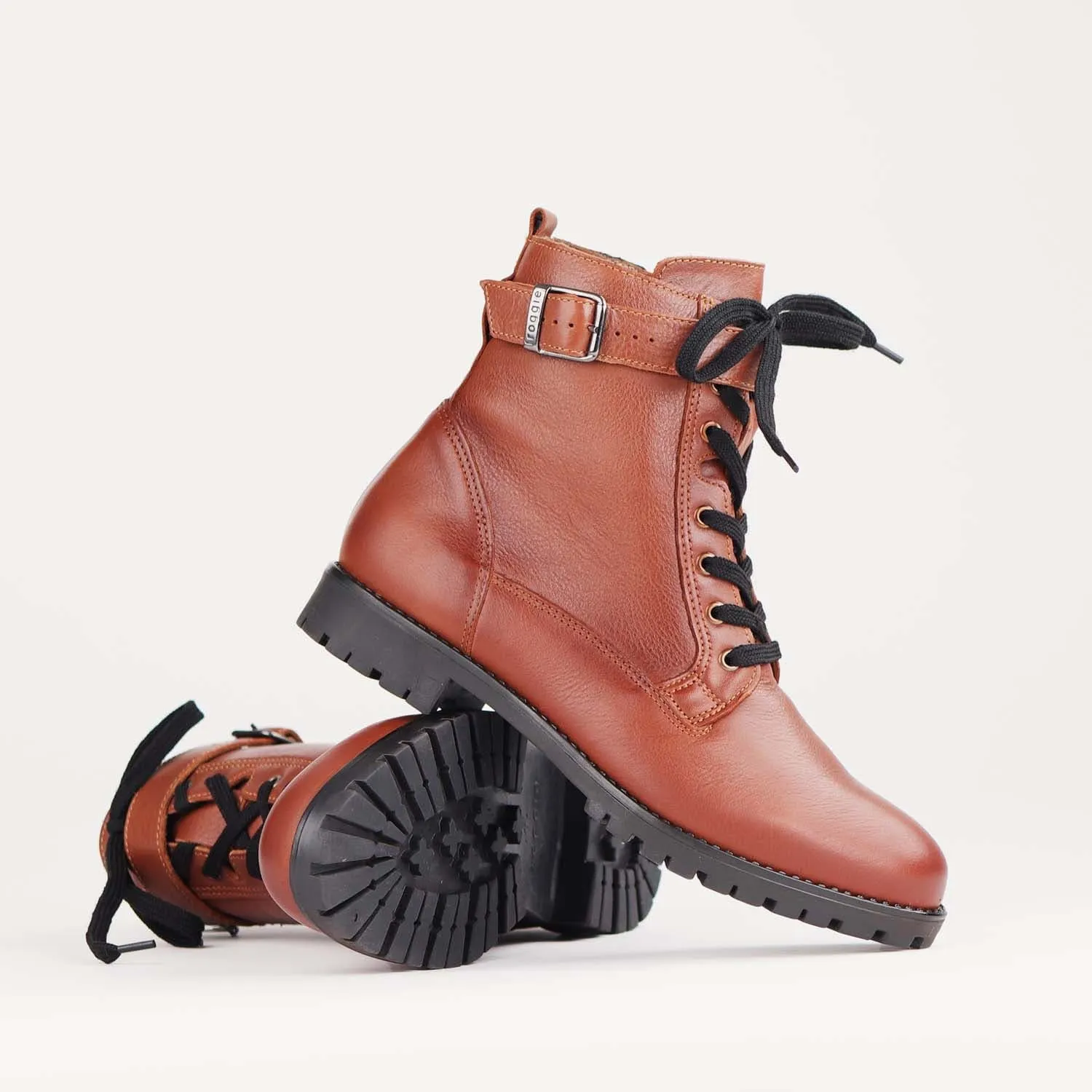 Lace-up Ankle Boot in Chestnut - 11981