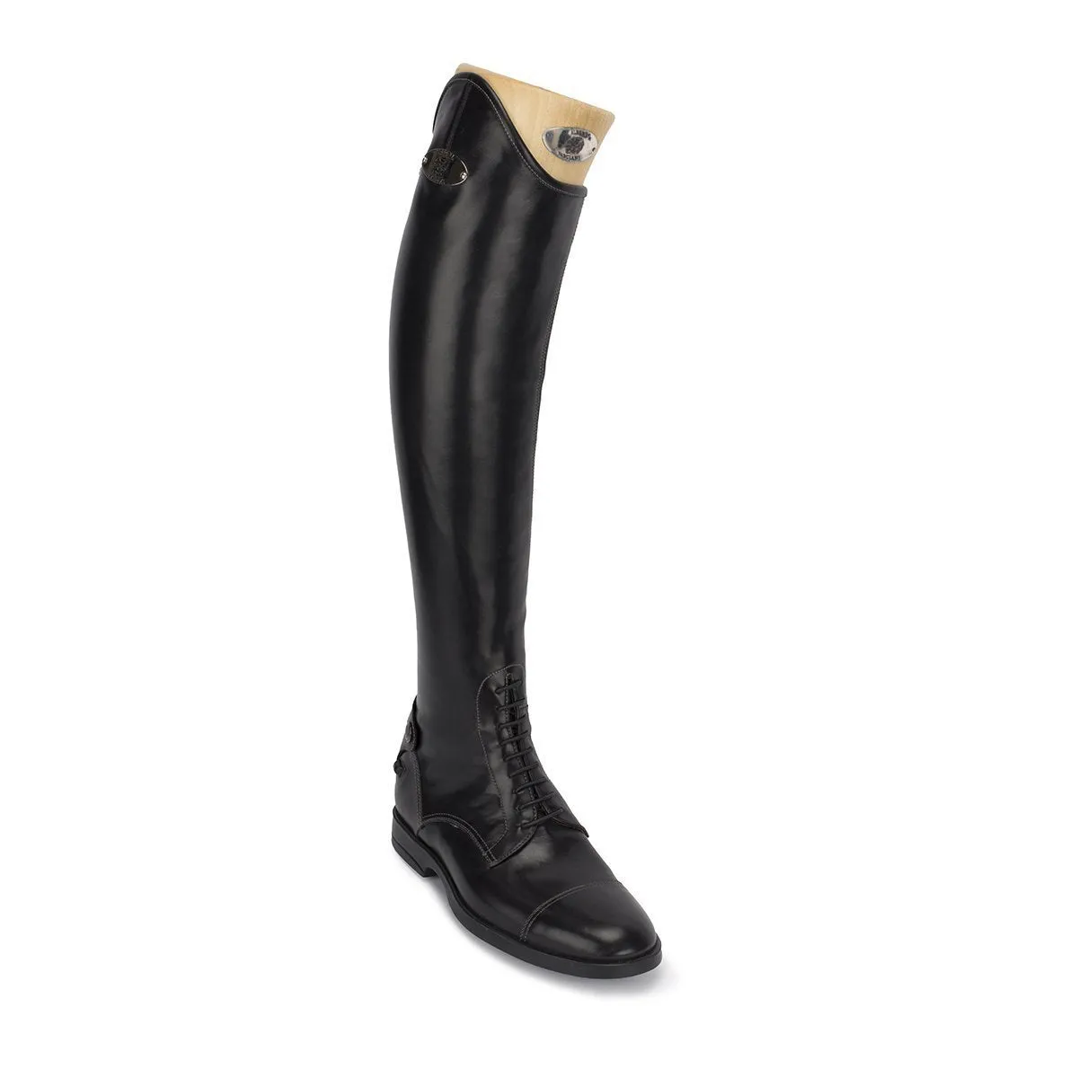 LEONARDO<br>Standard riding boot in black calfskin [34 - 39]