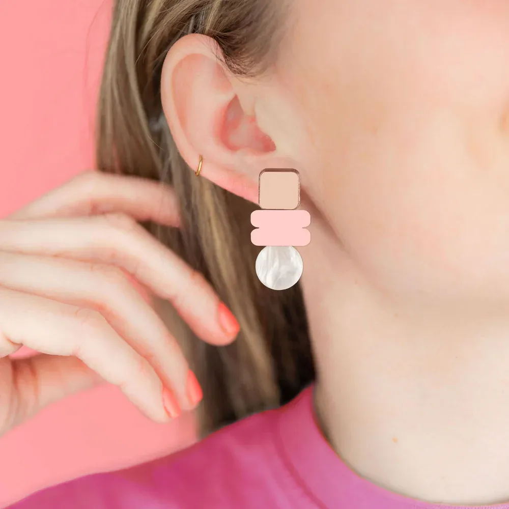 Lola Earrings - Pink & Red