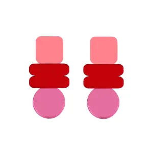 Lola Earrings - Pink & Red