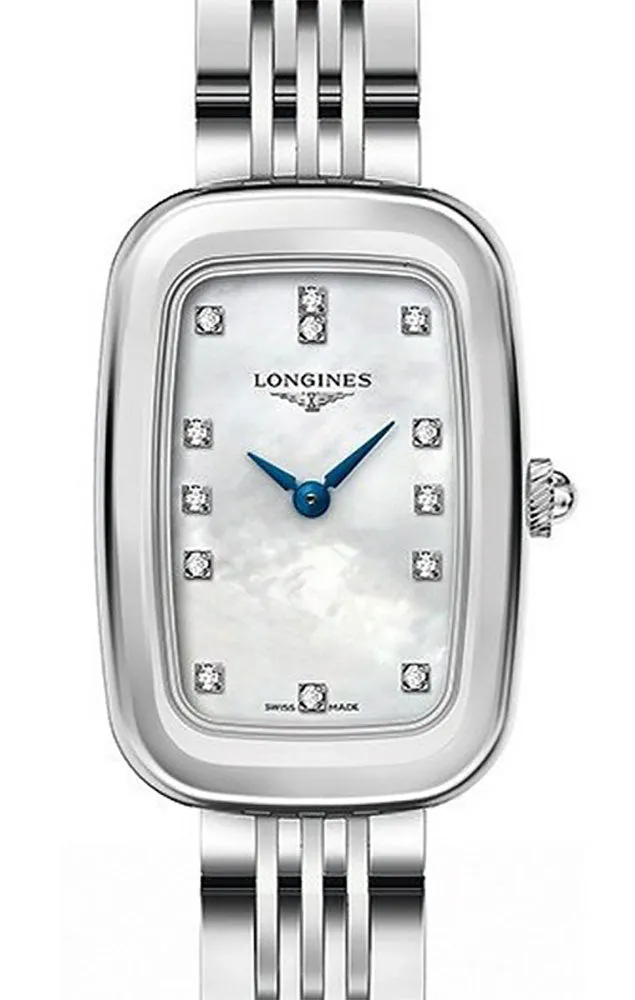 Longines Equestrian Stainless Steel Mother-Of-Pearl Dial Diamonds Quartz Womens Watch L6.140.4.87.6