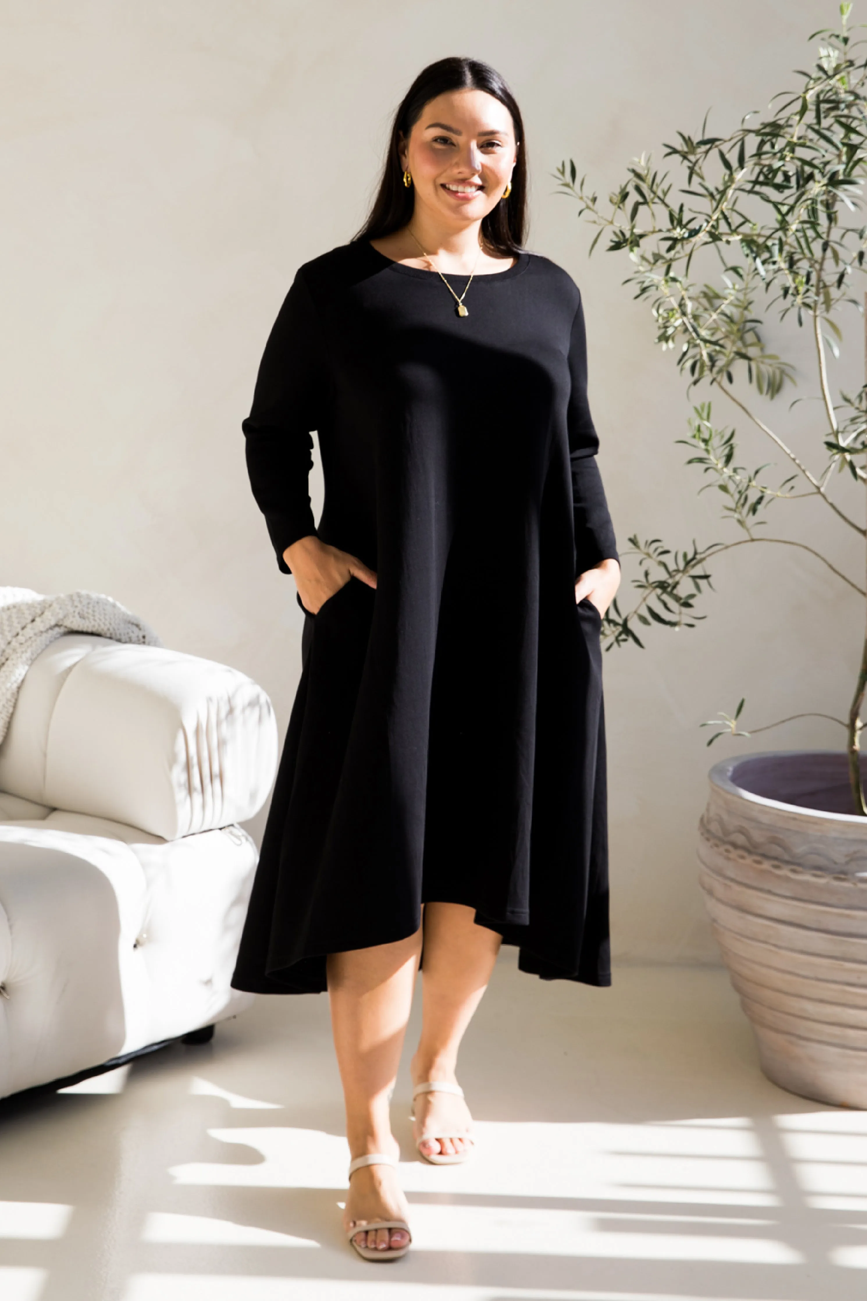 Luxe Cosy Dress in Black