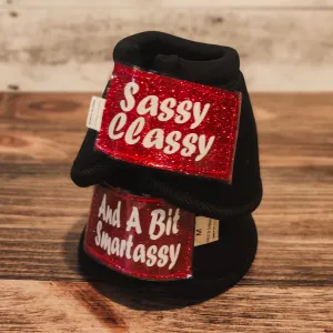 Medium "Sassy Classy" Black Iconoclast Bells w/ Red Glitter