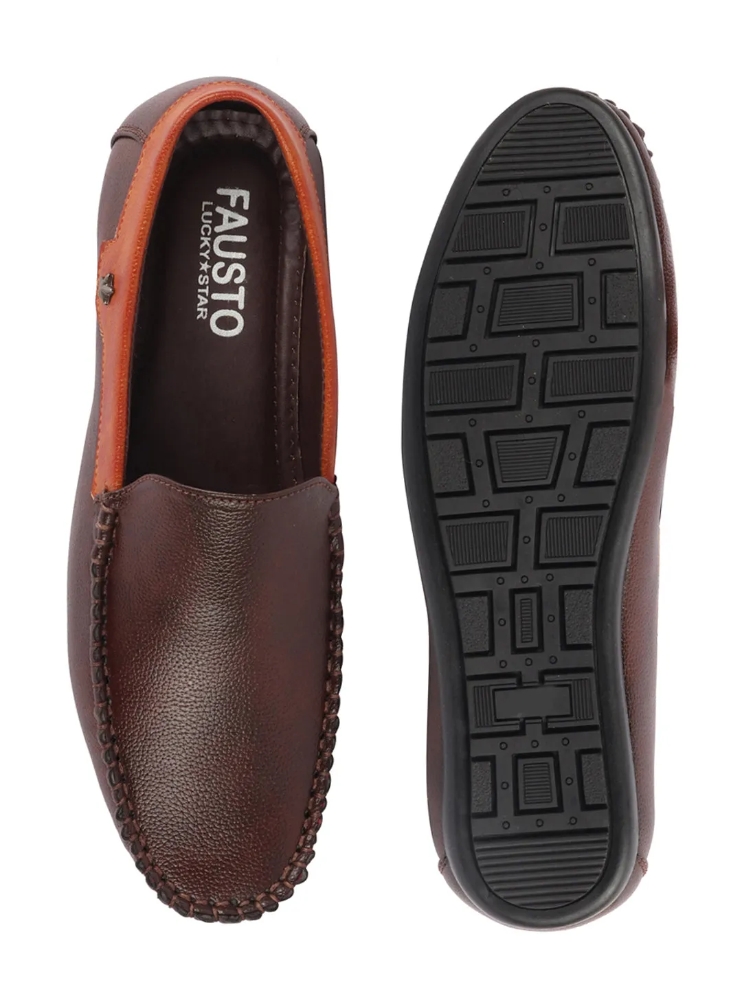 Men Brown Casual Slip-On Loafers