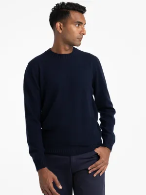 Navy Felt Cashmere Sweater