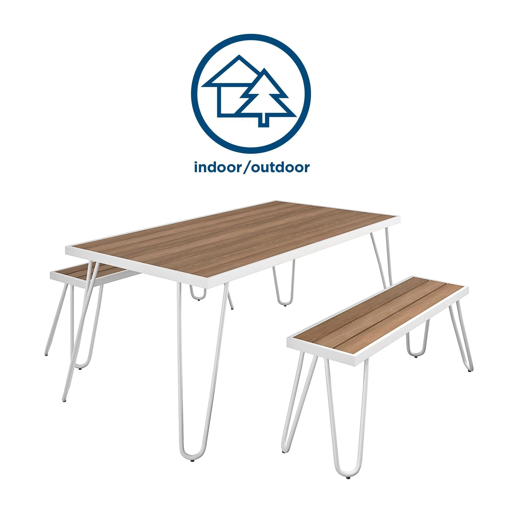 Novogratz Paulette 5' Table and Bench Set