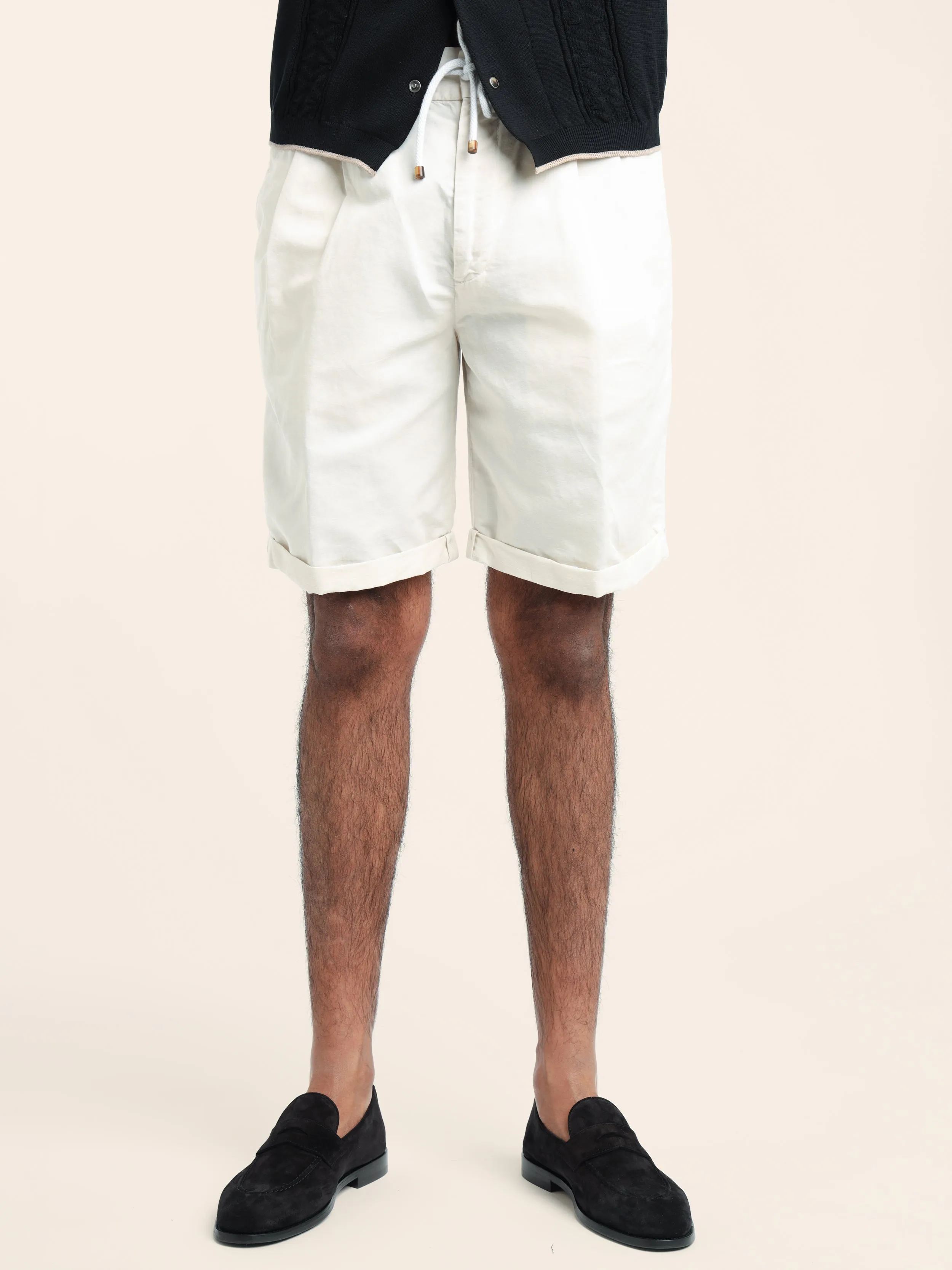 Oat Garment-Dyed Linen-Cotton Bermuda Shorts