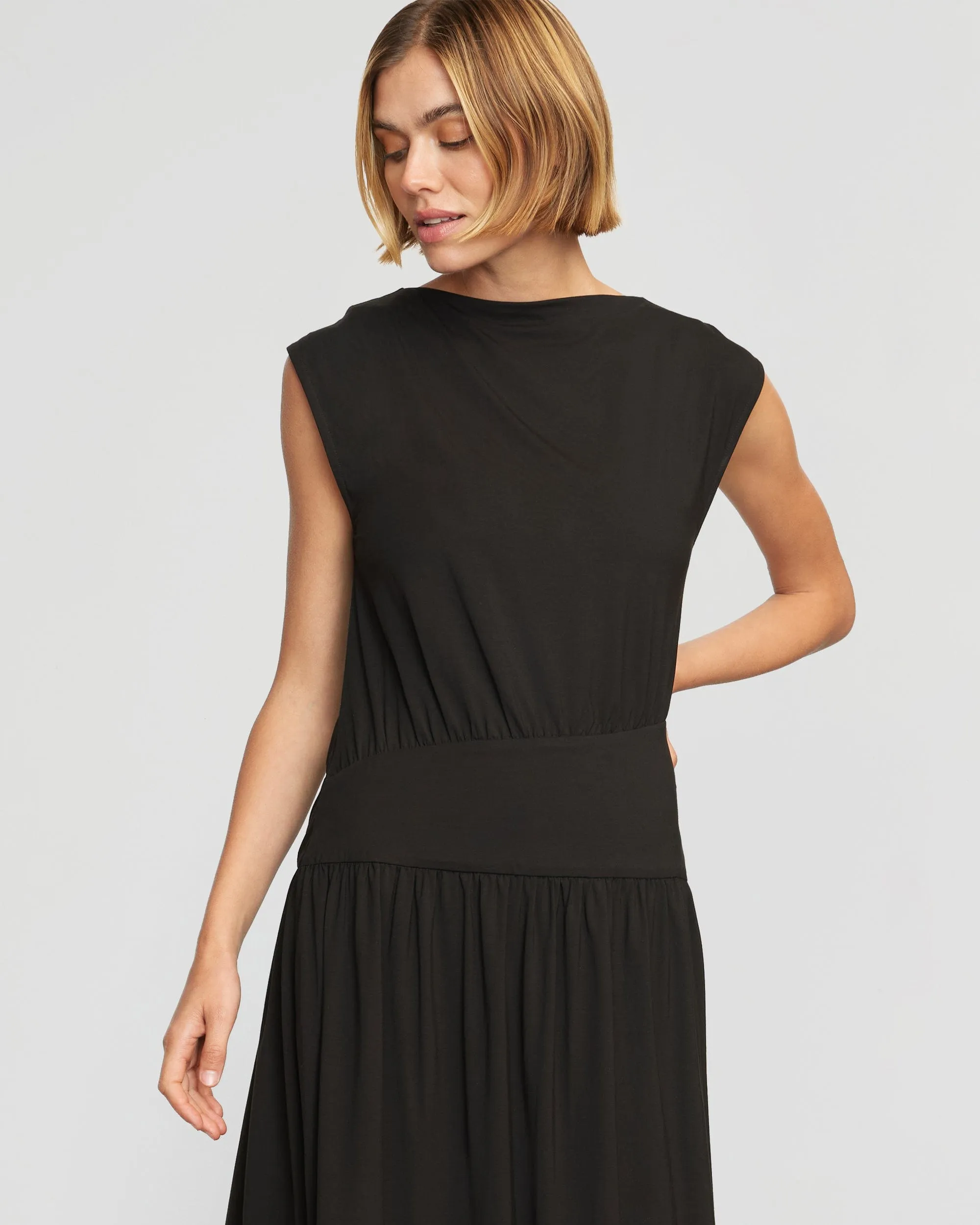 Orla Asymmetric-Waist Jersey Dress