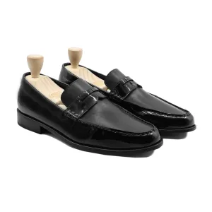 Peru - Men's Black Calf And Patent Leather Loafer