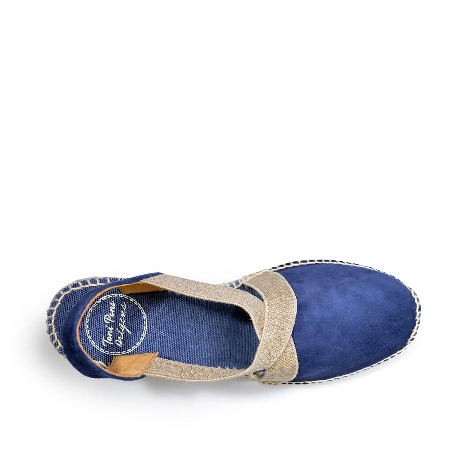 Plain Suede Leather Wedge Espadrille for Women - Tona