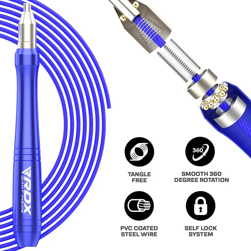 RDX W2 Adjustable 10.3ft Skipping Rope with Non-Slip Aluminum Handles