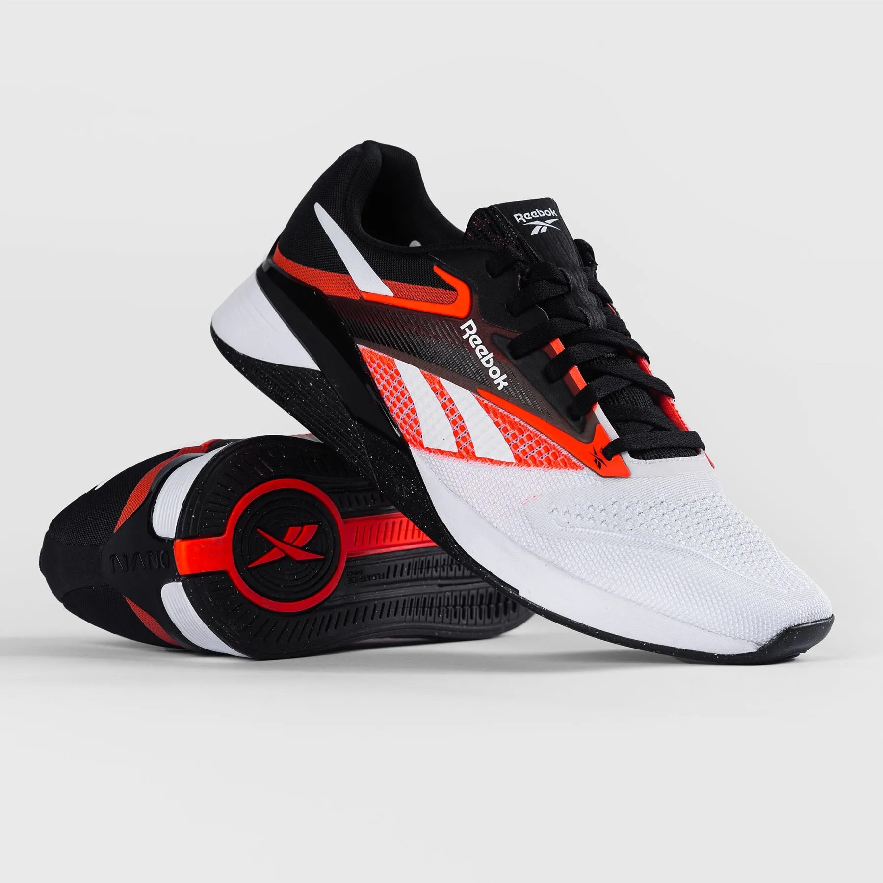 Optimized Title: Reebok Nano X4 Mens Training Shoes - Black/White/Orange Flare - Versatile Performance Footwear