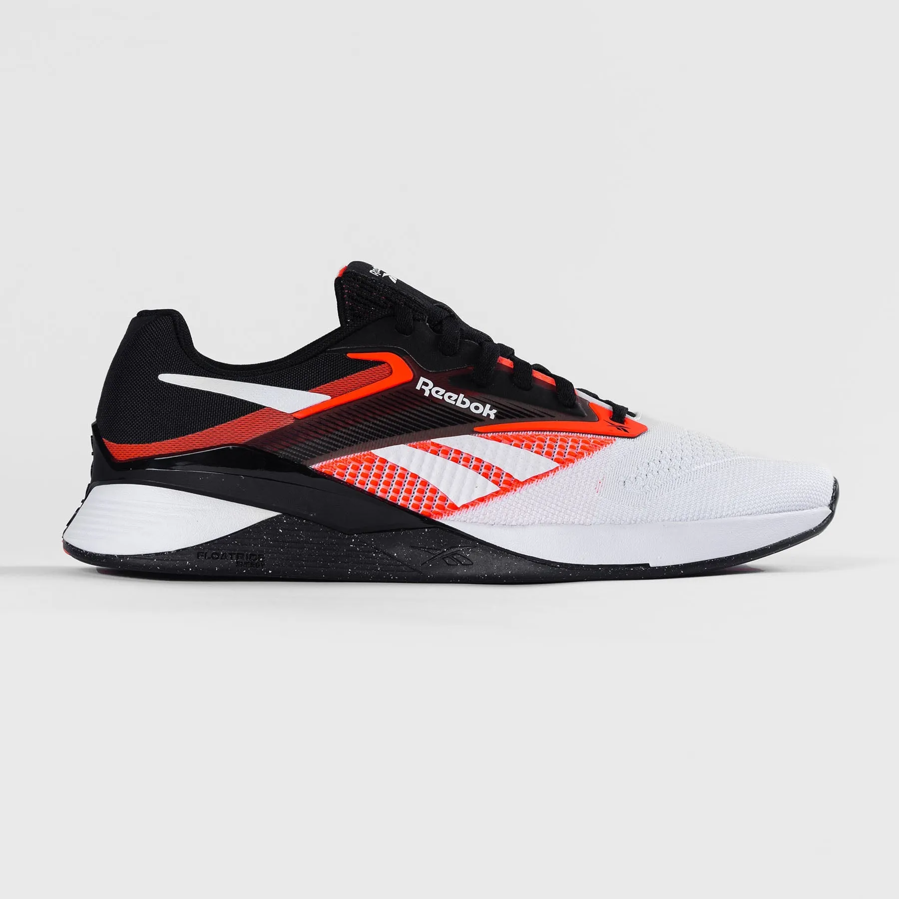 Optimized Title: Reebok Nano X4 Mens Training Shoes - Black/White/Orange Flare - Versatile Performance Footwear